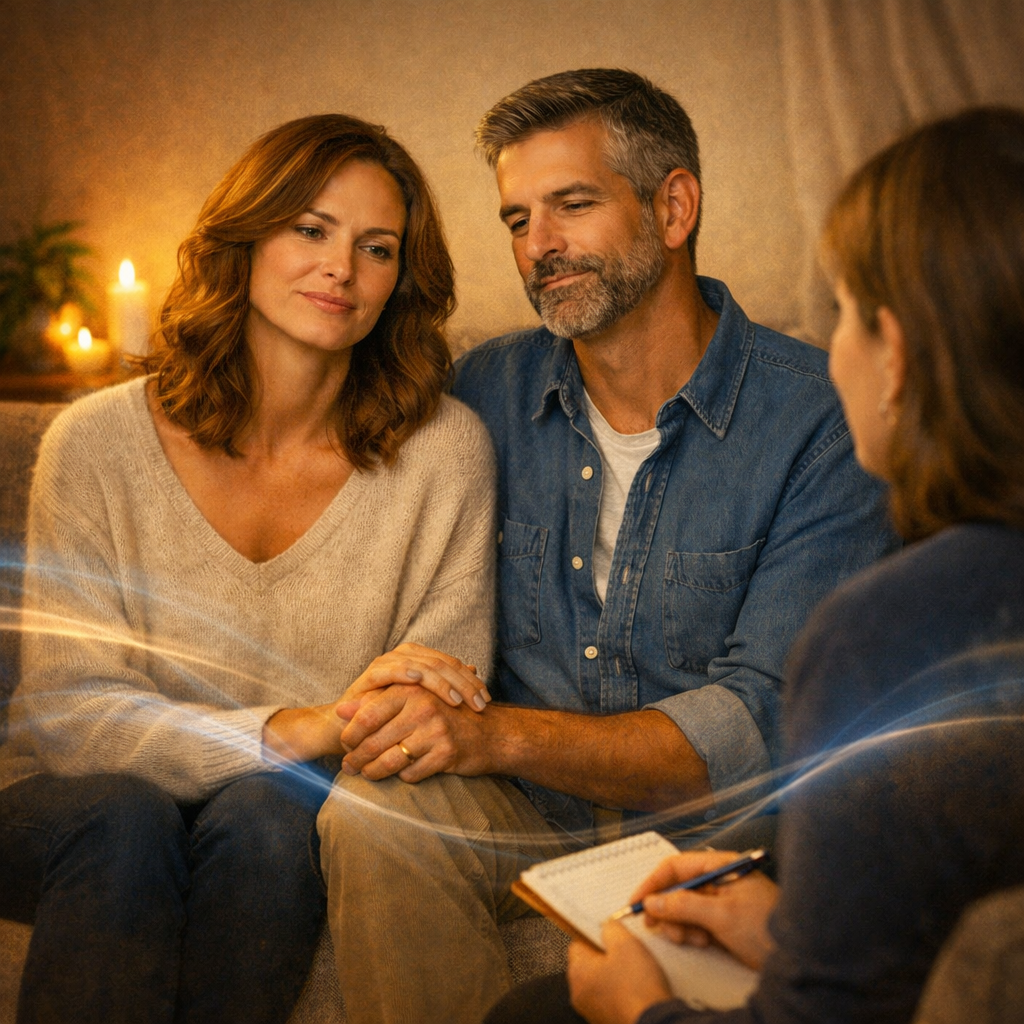 Couple during counseling session